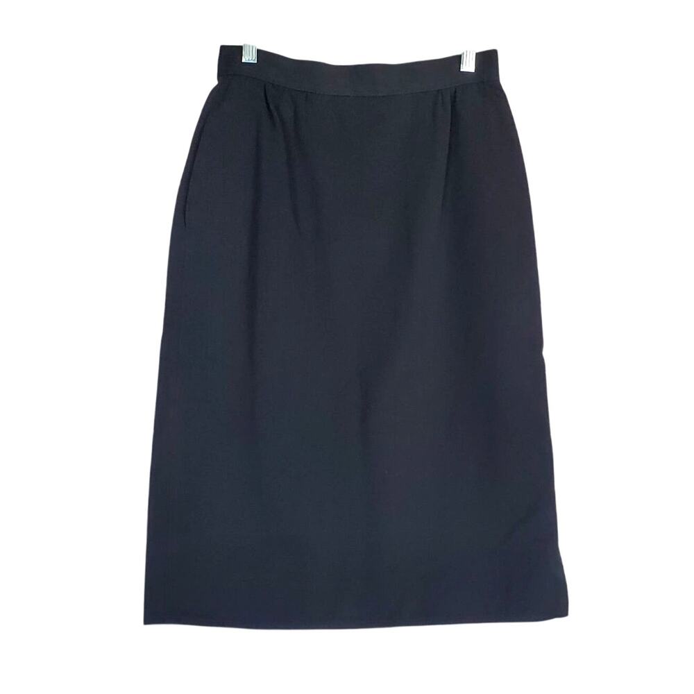 Vintage A.M. Beretta Paris Pencil Skirt Size 4 Black Light Wool Career Office